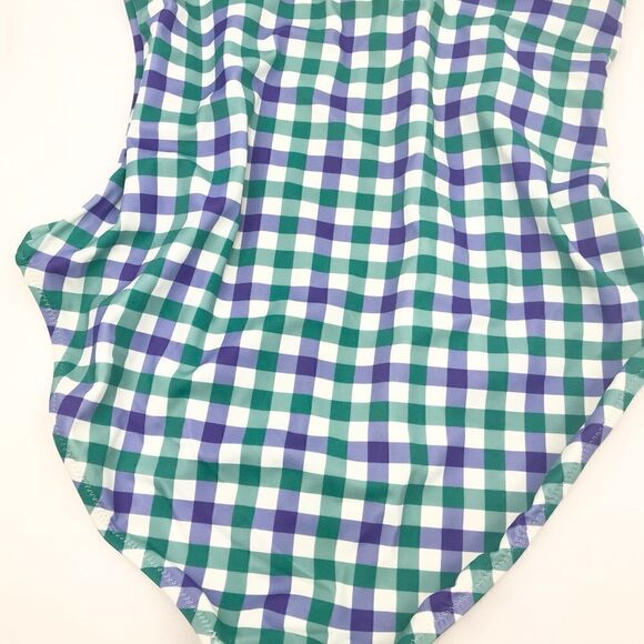 Amazon Essentials Blue Green Gingham One Piece Bathing Swim Suit - Picture 9 of 15